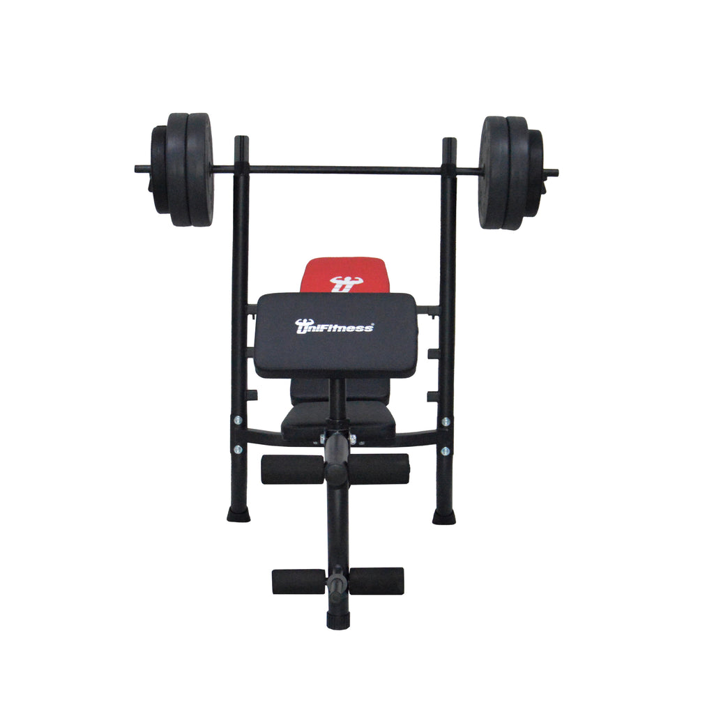 Banco Unifitness con pesas